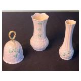 Belleek Shamrock Bell & Vases  - Ireland