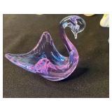 Assorted Glass Swan Figurines & Floral Vase (Lot of 6)