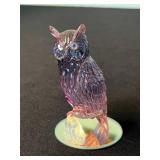 Assorted Glass Figurines & Vase - Red Etched Vase, Purple Bird, Red Crab (Lot of 6)