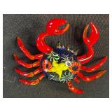 Assorted Glass Figurines & Vase - Red Etched Vase, Purple Bird, Red Crab (Lot of 6)