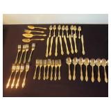 CustomCraft Stainless Gold-Tone Flatware Set - Assorted Dining Pieces