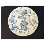 Alfred Meakin Hand Engraved Pattern Teapot with Matching Blue-White Plates - Staffordshire England