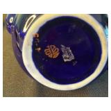 Alfred Meakin Hand Engraved Pattern Teapot with Matching Blue-White Plates - Staffordshire England