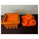 HomeWorx by Holiday Pumpkin Candle Warmer - & Holiday Platter & Glass Decor