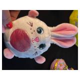 Assorted Easter Decor: Plush Bunny Bags, Decorative Eggs & Churchill Ceramics & Aynsley Creamer