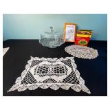 Glass Cake Stand with Dome Lid - La Patisserie Cookie Press Set & Tortilla Pan Set - Assorted w Doilies