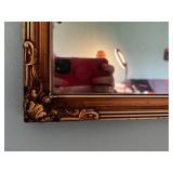 Gilded Rococo Overmantel Mirror with Ornate Crest Top - Antique Style