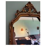 Gilded Rococo Overmantel Mirror with Ornate Crest Top - Antique Style