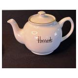 Limoges Trinket Box, Aynsley Wild Tudor Floral Figurine, Harrods Knightsbridge Teapot & Queen Portrait Plate