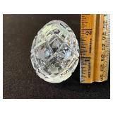 Faberge 1718 Rose Trellis Crystal Egg (no box), Capodimonte Virgin Mary Statue with Lidded Jar & Assorted Glass & Porcelain Figurines
