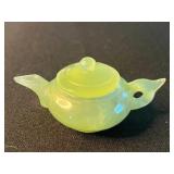 Large Tea Pot w Mini Collectible Tea Pots inc Green Jade & Russ Floral Teapot with Roses Pattern