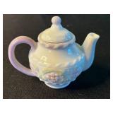 Large Tea Pot w Mini Collectible Tea Pots inc Green Jade & Russ Floral Teapot with Roses Pattern