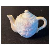 Large Tea Pot w Mini Collectible Tea Pots inc Green Jade & Russ Floral Teapot with Roses Pattern