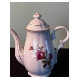 Large Tea Pot w Mini Collectible Tea Pots inc Green Jade & Russ Floral Teapot with Roses Pattern
