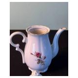 Large Tea Pot w Mini Collectible Tea Pots inc Green Jade & Russ Floral Teapot with Roses Pattern