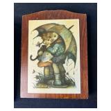 M. J. Hummel Porcelain Tea Set - Stormy Weather Teapot, 3 Plaques & Figurine by Goebel