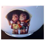 M. J. Hummel Porcelain Tea Set - Stormy Weather Teapot, 3 Plaques & Figurine by Goebel