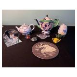 Collection of Tea Pots - All Sizes Inc Franklin Mint Venice Fine Porcelain Teapot - 1985 Edition