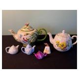 VTG Collection of Tea Pots - all sizes inc Temp-tations Dragonfly. Ellegreave, Catalina Pattern & Accessories