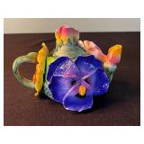 China Teapots Inc Mikasa, Ceramic Flowers, and Framed Needlepoint - Mixed Decorative