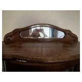 Curio Cabinet - Glass Front & Mirror Back - Arched Top Wood Frame