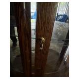 Curio Cabinet - Glass Front & Mirror Back - Arched Top Wood Frame