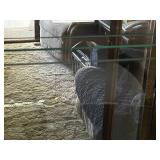 Curio Cabinet - Glass Front & Mirror Back - Arched Top Wood Frame
