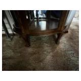 Curio Cabinet - Glass Front & Mirror Back - Arched Top Wood Frame