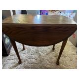 VTG Drop Leaf Table w Puzzles, Books, Office Supplies and Holder - all pieces unverified in puzzles