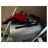 Royal SF910 Microcut Shredder, Shark Quick-Flip Vacuum (all accessories unverified), Ironing Board, Iron & Swiffer Mop
