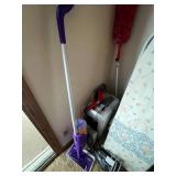 Royal SF910 Microcut Shredder, Shark Quick-Flip Vacuum (all accessories unverified), Ironing Board, Iron & Swiffer Mop