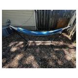 Blue Striped Hammock with Steel Stand