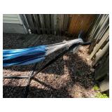 Blue Striped Hammock with Steel Stand