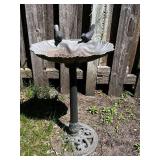 Decorative Plastic Bird Bath with Hanging Accent Wind Chime