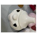 Fenton Glass Pitcher w Ruffeled Rim, Forever Rose Globe, Decorative Glass & Ceramic Assortment - FTD, Cerve