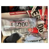 Mixed Craft & Household Supply Lot with E6000 Adhesive, Sliders & Matches