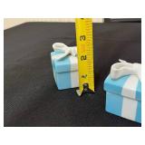 Tiffany & Co. Gift Boxes (Lot of 2) - Bow on one Lid Broken w Box & Bag and Two Crystal Paperweights