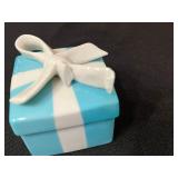 Tiffany & Co. Gift Boxes (Lot of 2) - Bow on one Lid Broken w Box & Bag and Two Crystal Paperweights