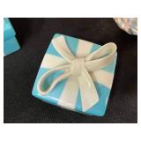 Tiffany & Co. Gift Boxes (Lot of 2) - Bow on one Lid Broken w Box & Bag and Two Crystal Paperweights