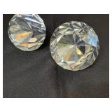Tiffany & Co. Gift Boxes (Lot of 2) - Bow on one Lid Broken w Box & Bag and Two Crystal Paperweights