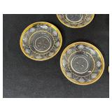 Vintage Crystal Glassware Set with Gold Trim - Plates, Goblets & Spoons