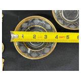 Vintage Crystal Glassware Set with Gold Trim - Plates, Goblets & Spoons