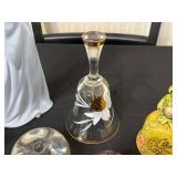 Faberge 1718 Rose Trellis Crystal Egg (no box), Capodimonte Virgin Mary Statue with Lidded Jar & Assorted Glass & Porcelain Figurines