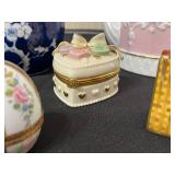 Assorted Porcelain Teapots & Miniatures - Pink, Blue & Cream with Gold Accents