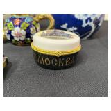 Assorted Porcelain Teapots & Miniatures - Pink, Blue & Cream with Gold Accents