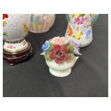 Fenton Art Glass Pitchers, Aynsley England Hand-Painted Fine Bone China Vase - Mixed Flowers (Assorted Floral Vases)