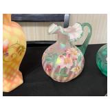 Fenton Art Glass Pitchers, Aynsley England Hand-Painted Fine Bone China Vase - Mixed Flowers (Assorted Floral Vases)