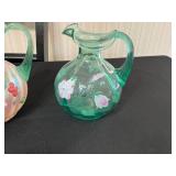 Fenton Art Glass Pitchers, Aynsley England Hand-Painted Fine Bone China Vase - Mixed Flowers (Assorted Floral Vases)
