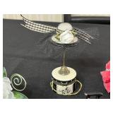 Limoges Trinket Box & Assorted Miniature Trinkets & Decor Lot - Hat, Eiffel Tower & Figurines