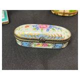 Limoges Trinket Box & Assorted Miniature Trinkets & Decor Lot - Hat, Eiffel Tower & Figurines
